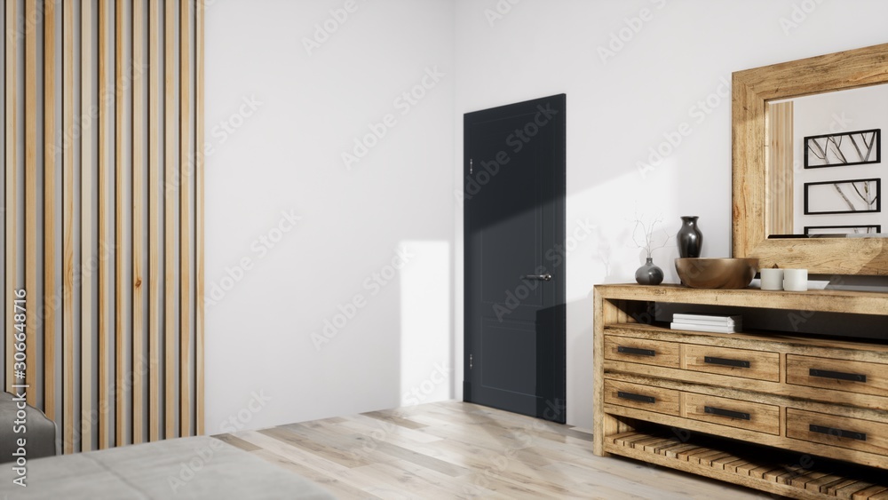 Fototapeta premium Modern design living room interior with beautiful view . 3D rendering