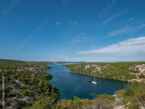 Fototapeta Naklejka Na Ścianę i Meble -  River Krka near Sibenik on the Adriatic Coast, Croatia