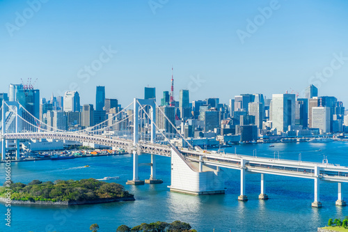 Tokyo cityscape, Japan Bay Area 東京ベイエリア 台場から見た東京の風景 © 拓也 神崎