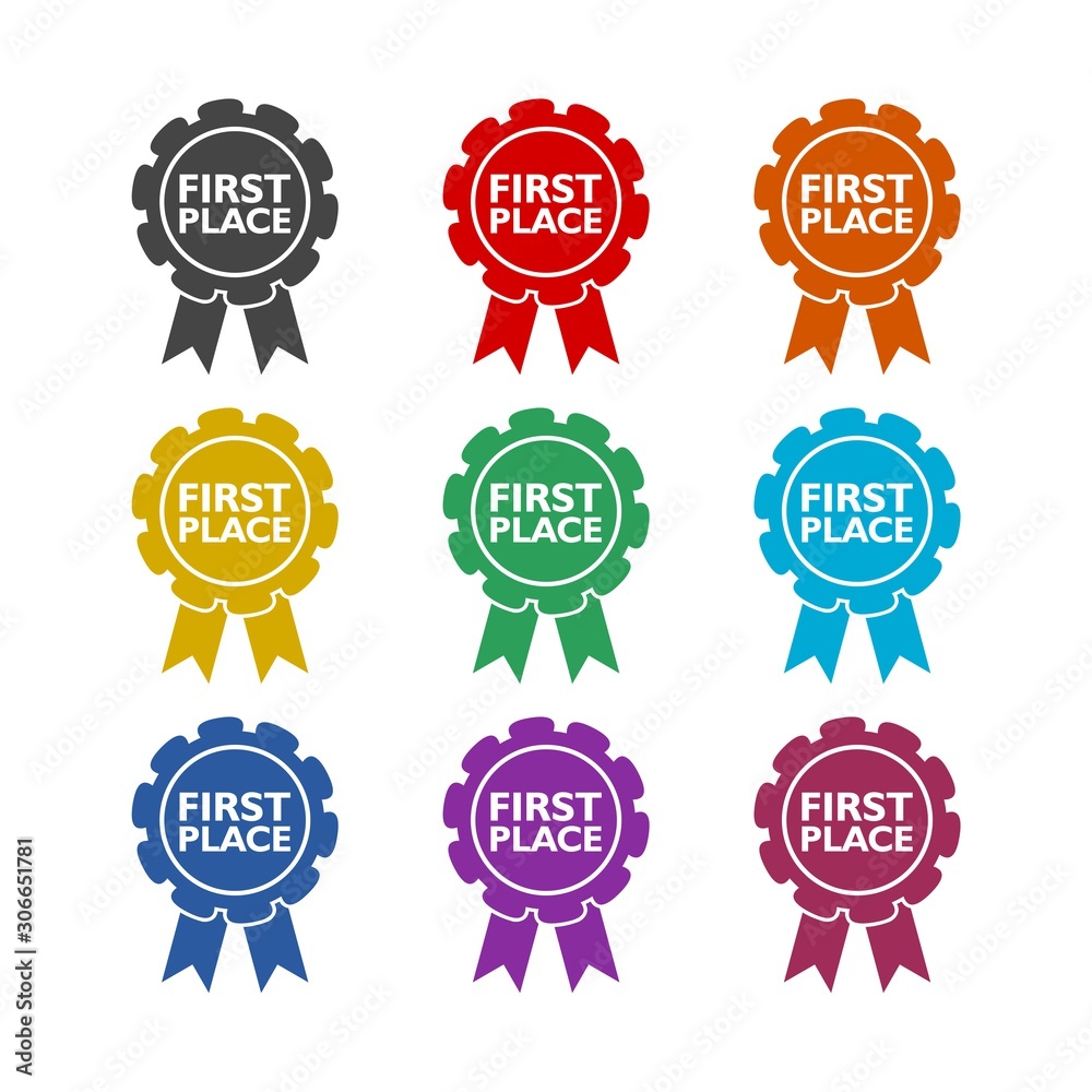 First place color ribbon set First place color ribbon set