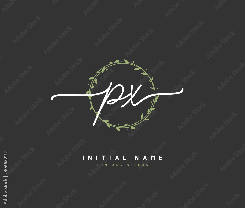 P X PX Beauty vector initial logo, handwriting logo of initial signature, wedding, fashion, jewerly, boutique, floral and botanical with creative template for any company or business. P X PX Beauty vector initial logo, handwriting logo of initial signature, wedding, fashion, jewerly, boutique, floral and botanical with creative template for any company or business.