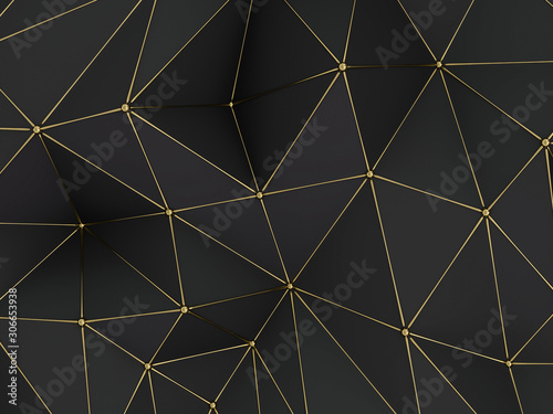 фотографія Abstract polygonal pattern luxury dark. 3D