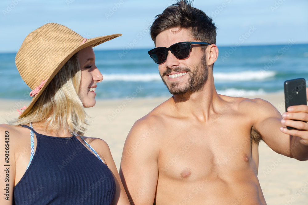 couple selfie on the beach couple selfie on the beach
