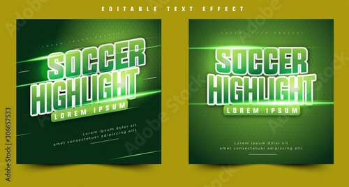 soccer tournament sports style design event, 3d text effect sport event header or title, for poster and banner. easy editable and customize, modern style and colorful