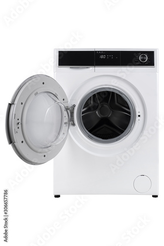 Isolated washing machine on a white background
