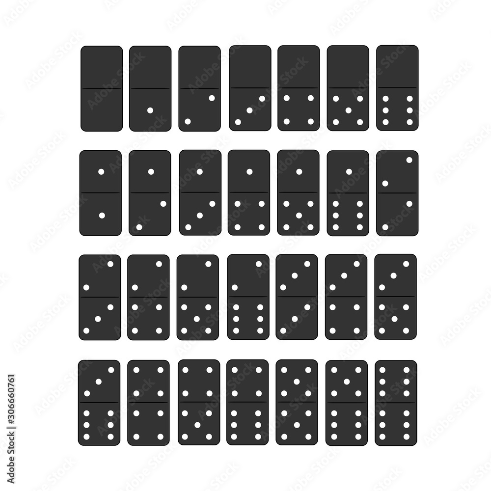 Set of domino bones vector illustration. Set of domino bones vector illustration.