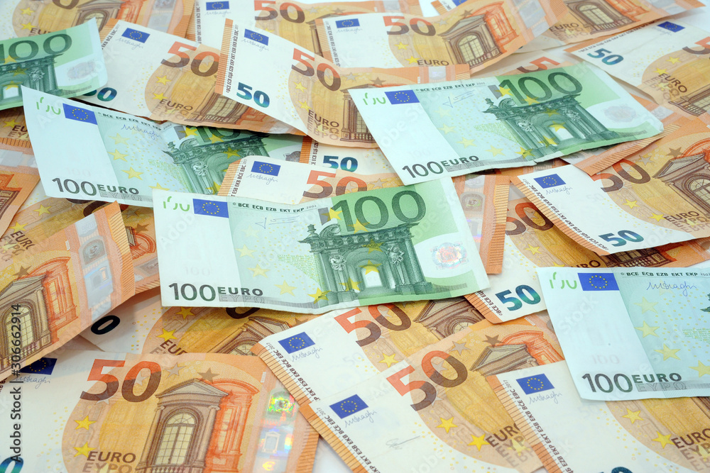 Euros - Money - euro cash background. Euro Money Banknotes