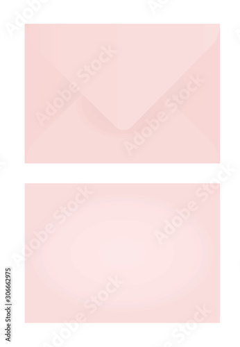 Pink closed post letter. vector illustration