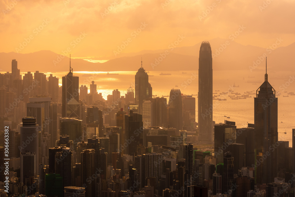 Hong Kong Skyscraper of city view