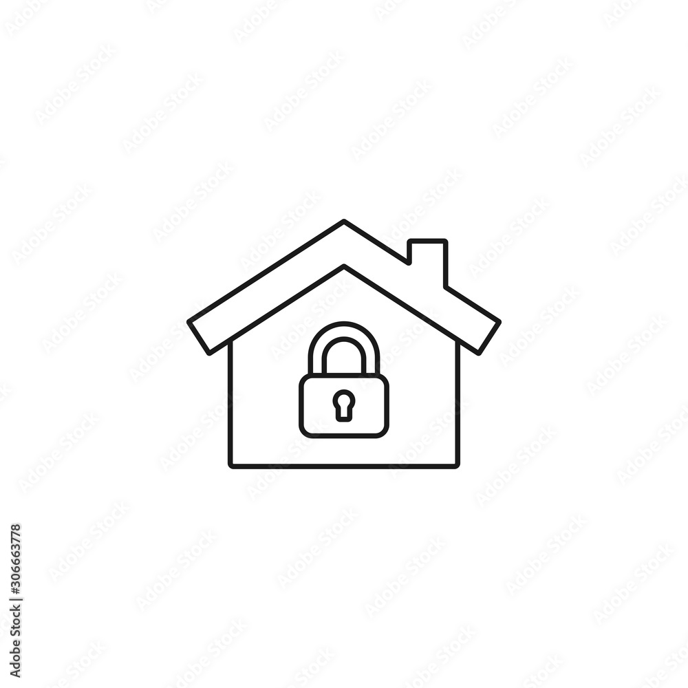 home protection - minimal line web icon. simple vector illustration. concept for infographic, website or app. home protection - minimal line web icon. simple vector illustration. concept for infographic, website or app.
