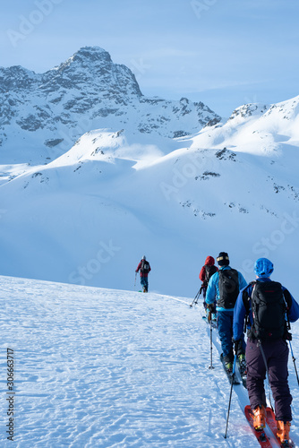 Back country skiers on a ski tour