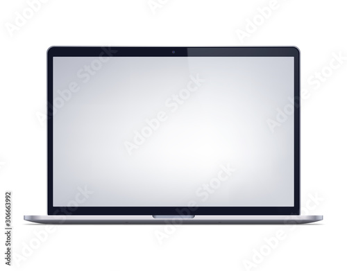Laptop notebook screen. Vector isolated realistic illustration.