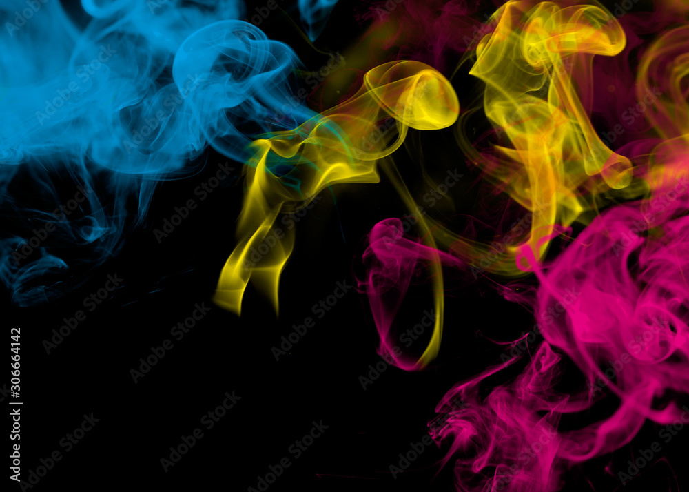 Colorful Smoke on black background