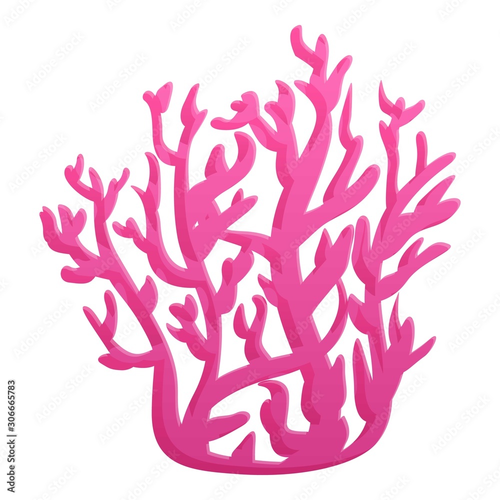 Pink coral icon. Cartoon of pink coral vector icon for web design isolated on white background Pink coral icon. Cartoon of pink coral vector icon for web design isolated on white background