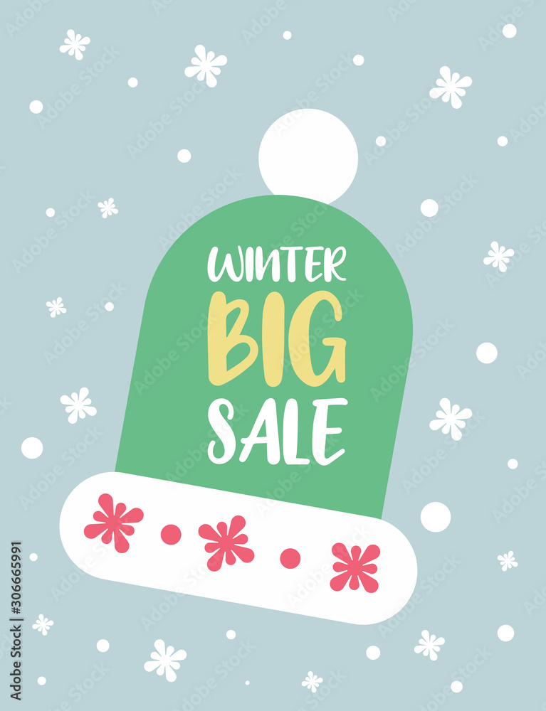 Winter sale banner and flyer illustration template vctor