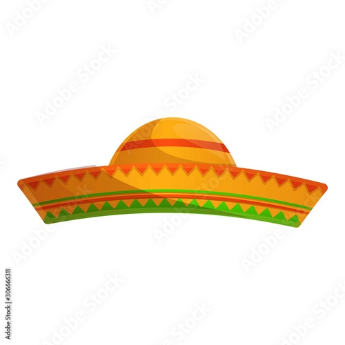 Mexican hat icon. Cartoon of mexican hat vector icon for web design isolated on white background