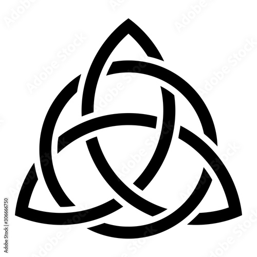 Interlaced triquetra knot symbol 