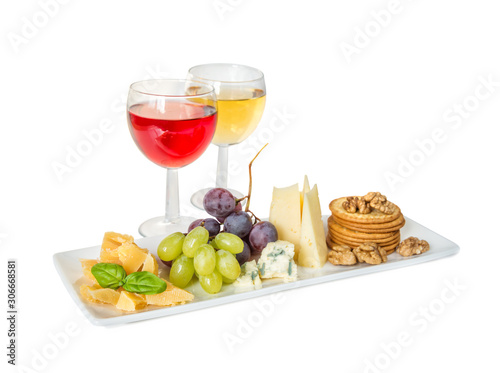 Cheese platter and whine