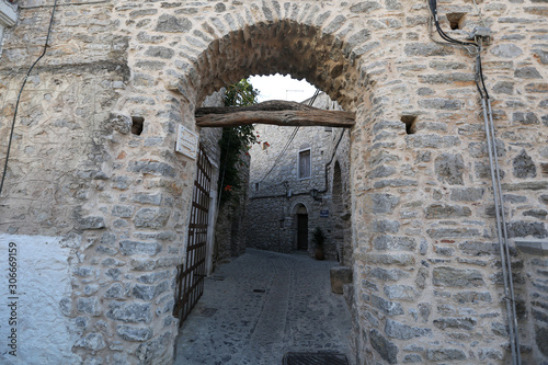 Traditional Street in Mesta  Chios Island  Greece