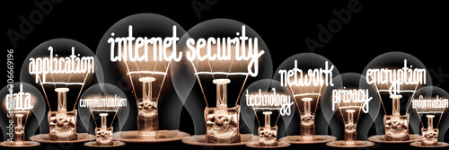 Light Bulbs with Internet Security Concept