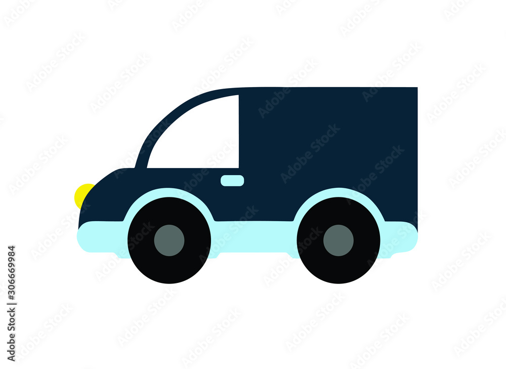 vector illustration of cartoon blue car