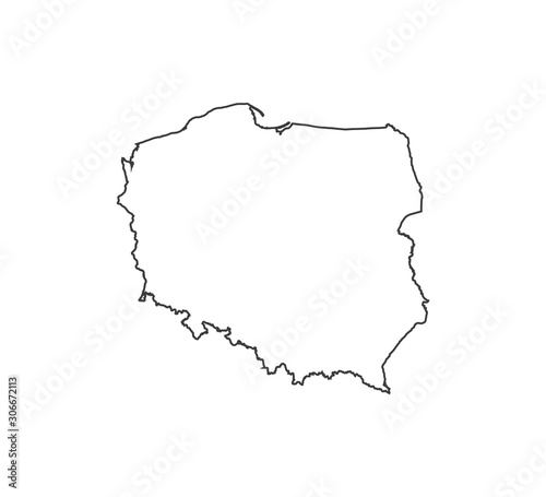 Poland map on white background. Vector illustration.