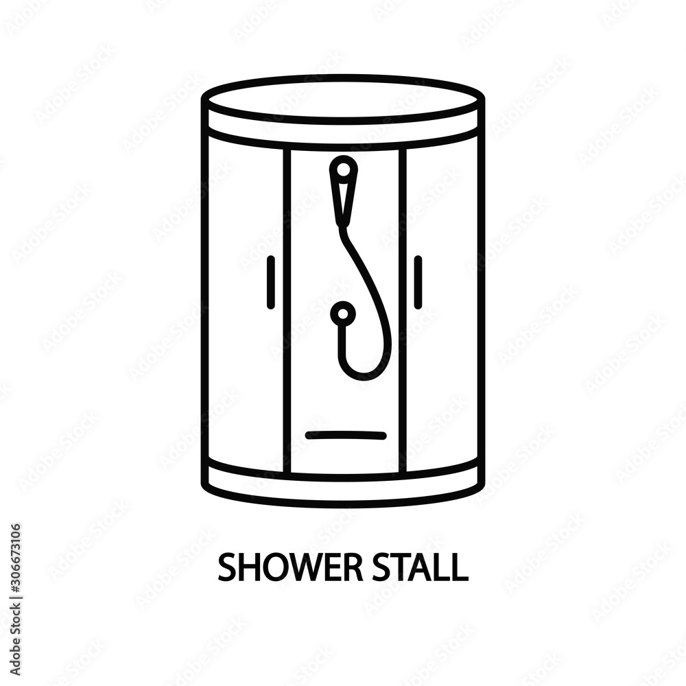 Shower cabin line vector icon. Bathroom. Shower cabin line vector icon. Bathroom.