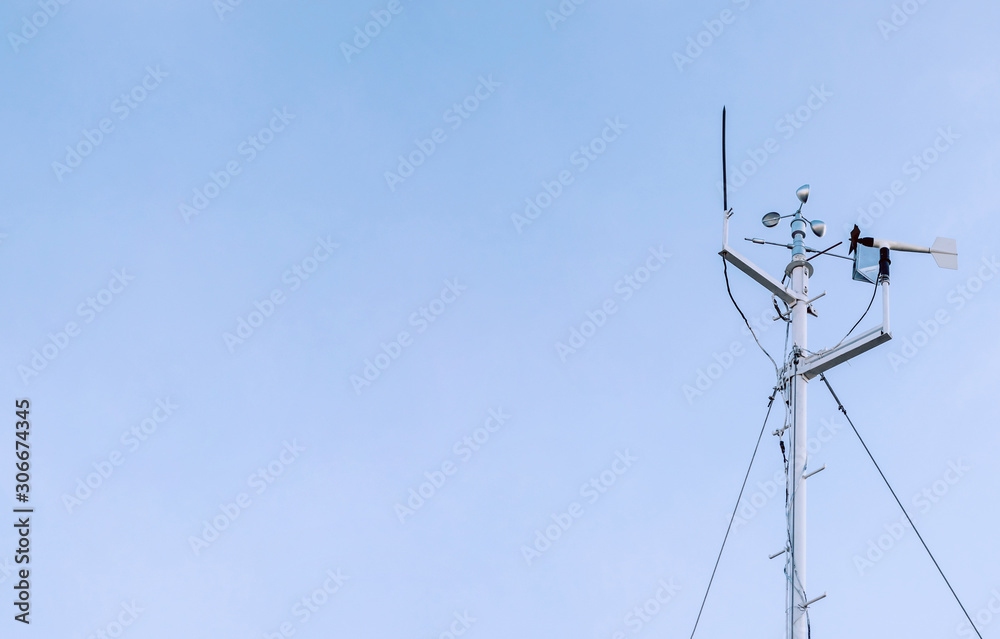 Stand for measuring wind speed and air humidity at a weather station Stand for measuring wind speed and air humidity at a weather station