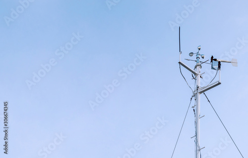 Stand for measuring wind speed and air humidity at a weather station