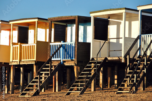 Beach Huts in Thorpe Bay, Southend-on-Sea, Essex, England, UK © Andy Evans Photos