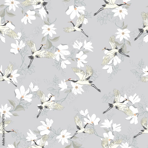 crane, pattern, vector, illustration