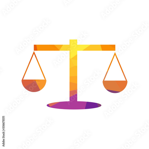 Simply weight icon. Compare logo symbol. Scales judgment pictogram. Ui comparison element. User interface vector. low poly style.