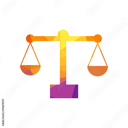 Simply weight icon. Compare logo symbol. Scales judgment pictogram. Ui comparison element. User interface vector. low poly style.