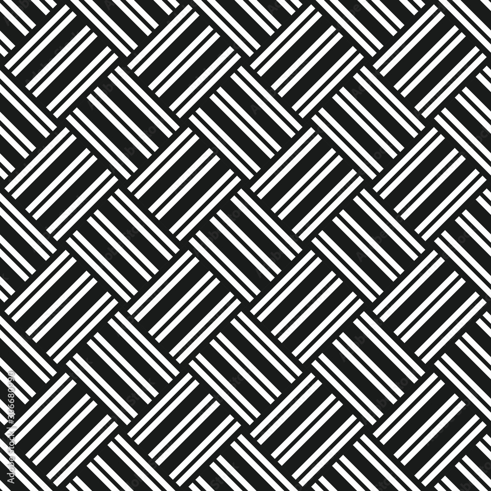 Abstract geometric black and white seamless pattern for web page, textures, card, poster, fabric, textile. Monochrome graphic repeating design. Modern minimalist stylish ornament.