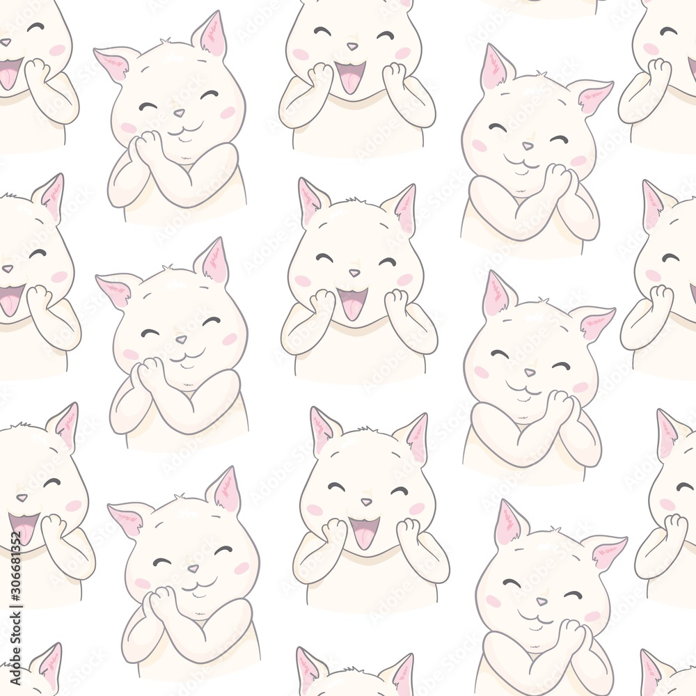 seamless cute cat pattern vector illustration seamless cute cat pattern vector illustration