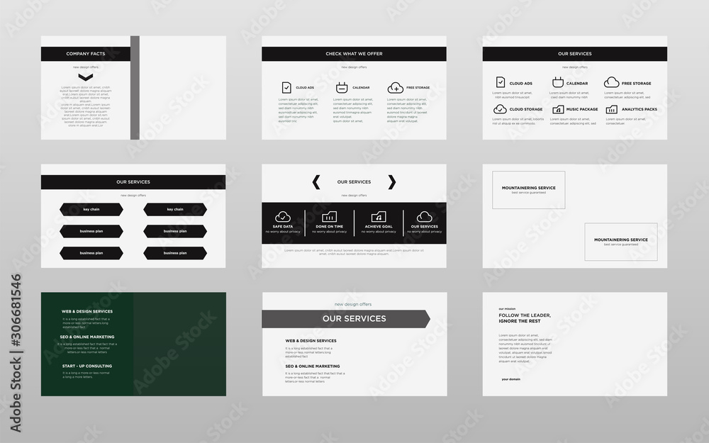 business concept 9 presentation pages design template