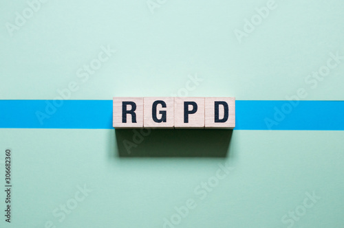 RGPD - acronym French: Reglement general sur la protection des donnees means: Spanish, French and Italian version of GDPR - General Data Protection Regulation photo