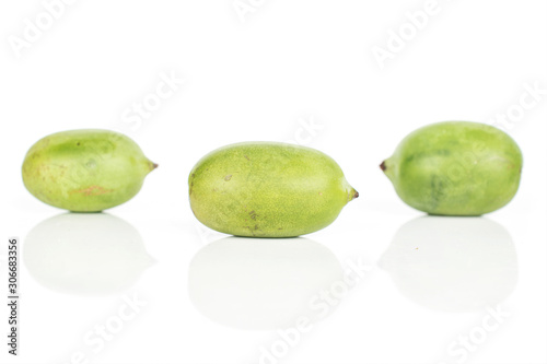 Wallpaper Mural Group of three whole hardy green kiwi isolated on white background Torontodigital.ca