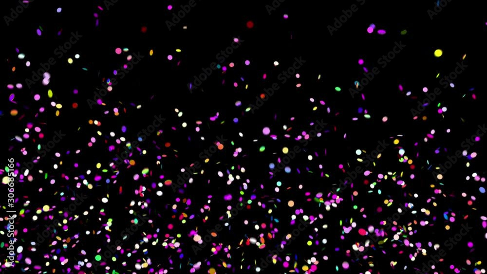 Explosions Of Iridescent Confetti On Black Background With Alpha