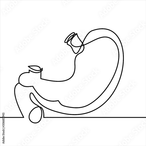 Stomach flat icon. Single high quality outline symbol of human body for web design or mobile app. Thin line signs of stomach for design logo, visit card, etc. Outline pictogram of stomach