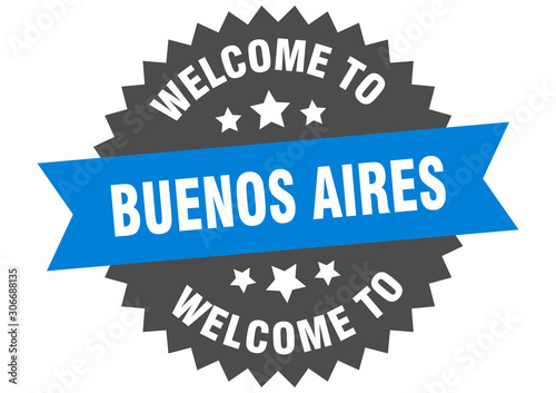 Buenos Aires sign. welcome to Buenos Aires blue sticker