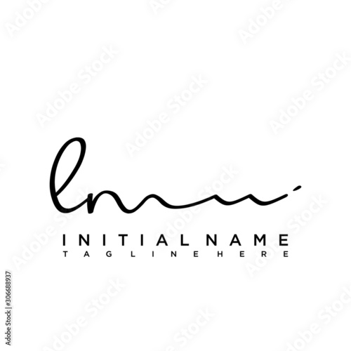 Initial letter LM Signature handwriting Logo Vector