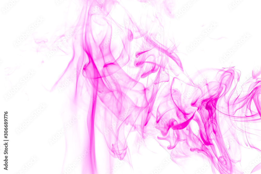 Fototapeta premium Purple smoke on white background