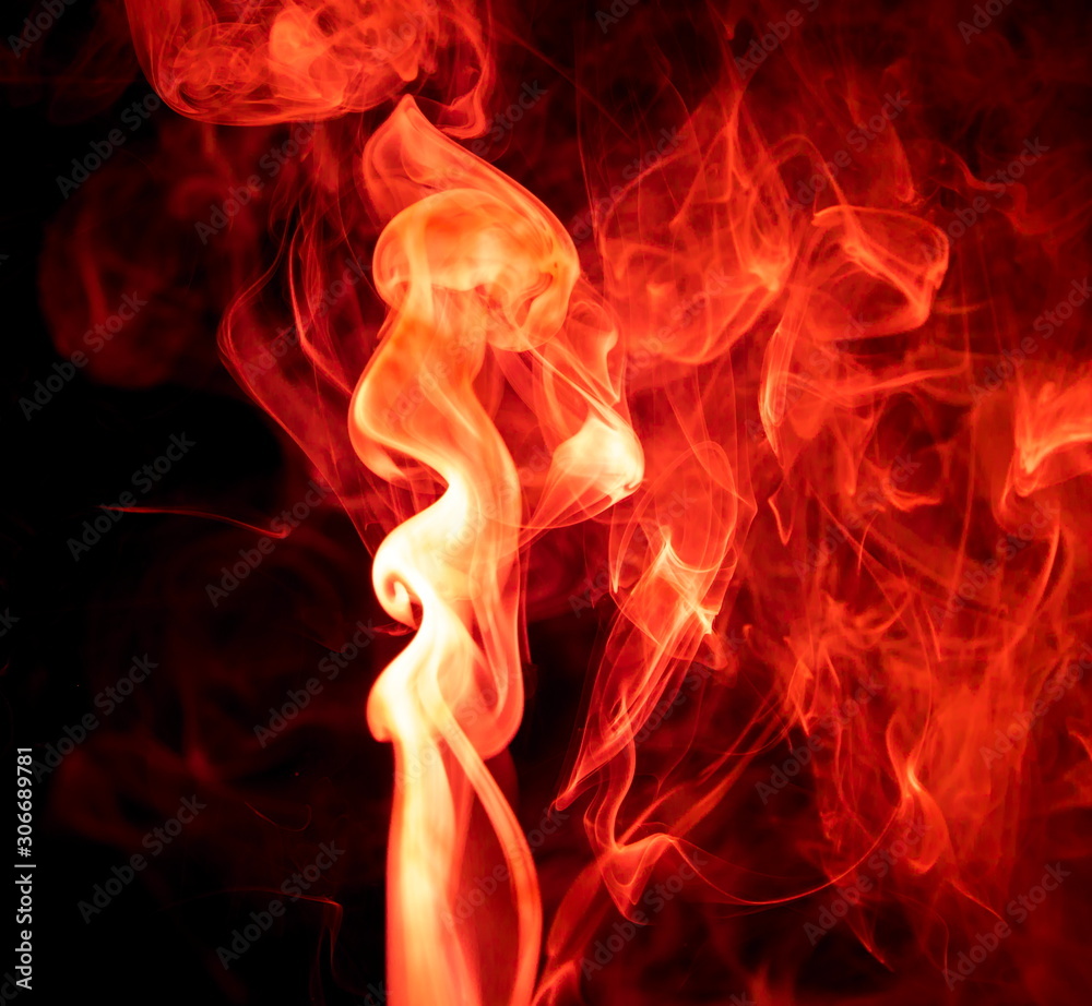 Red smoke on black background Red smoke on black background