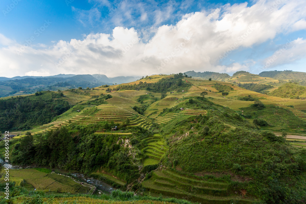Hills and valleys with rice terraces, Northern Vietnam