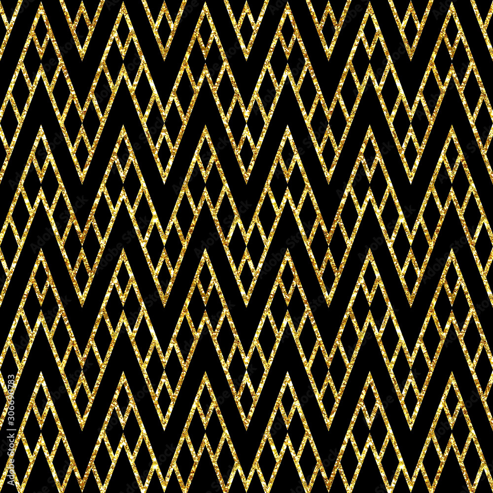 Foto auf Acrylglas mit Abstraktes geometrisches zeitgenössisches funkelndes nahtloses Muster #306690783