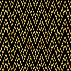 Handdoek met foto Zwart goud patronen Glinsterend geometrisch patroon goud zwart  © onanana