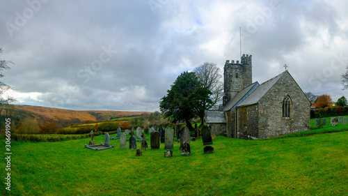 A view to the autumn colours of Exmoor from the church at West Hollowcombe, near Withypool photo