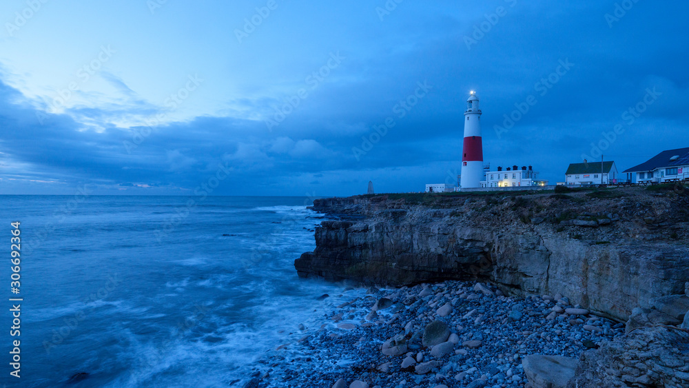 Portland Bill Light house on the Jurassic coast in Dorset, UK