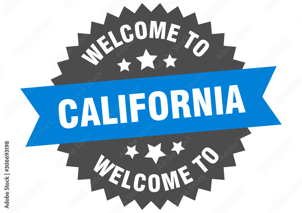 Fototapeta premium California sign. welcome to California blue sticker